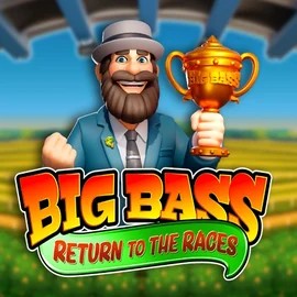 Big Bass Return to the Races slot logo by Pragmatic Play at Spinaura Casino