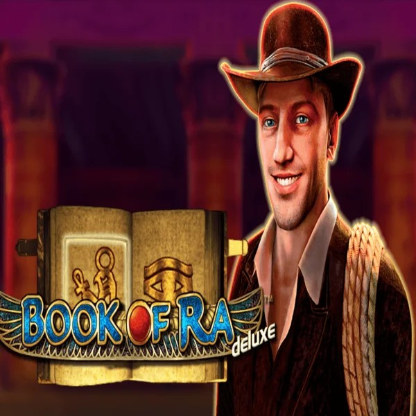 Book of Ra Deluxe game by Novomatic – logo hosted on Spinaura Casino
