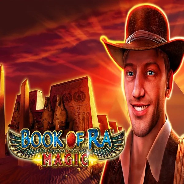 Slots logo of Book of Ra Magic from Greentube at Spinaura Casino