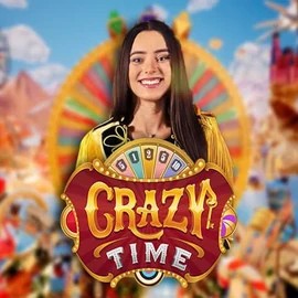 Crazy Time slot visual from Evolution available on spinsaura.com