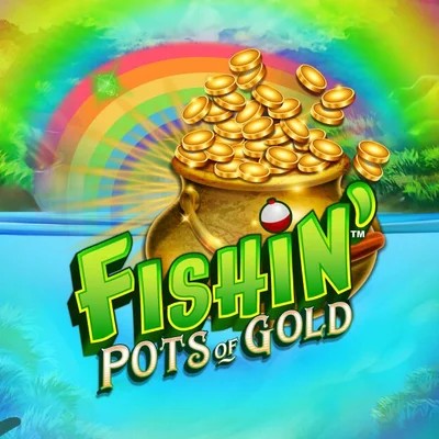 Fishin Pots Of Gold slot logo by Gameburger Studios at Spinaura Casino