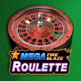 Mega Fire Blaze Roulette online game logo by Playtech on spinsaura.com