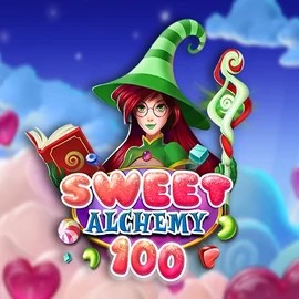 Sweet Alchemy 100 slot visual from Play'n GO available on spinsaura.com